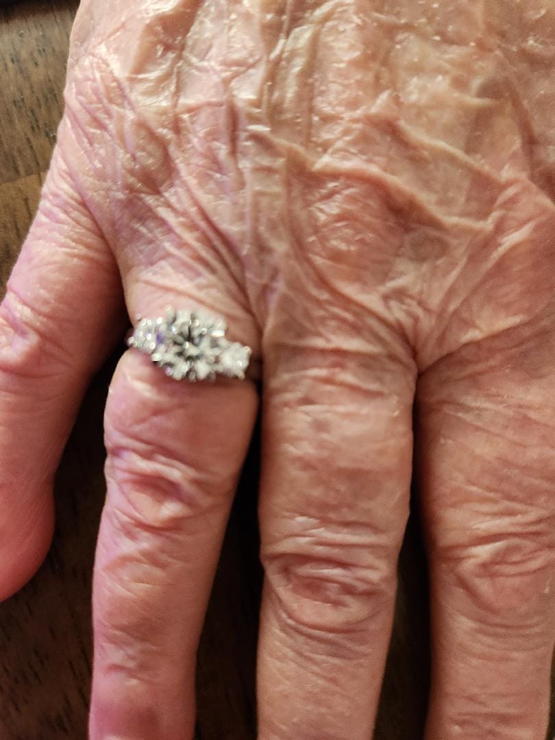 Customer photo review of 1.30-6.80 CT Round Cut Diamonds - Three Stone Rings