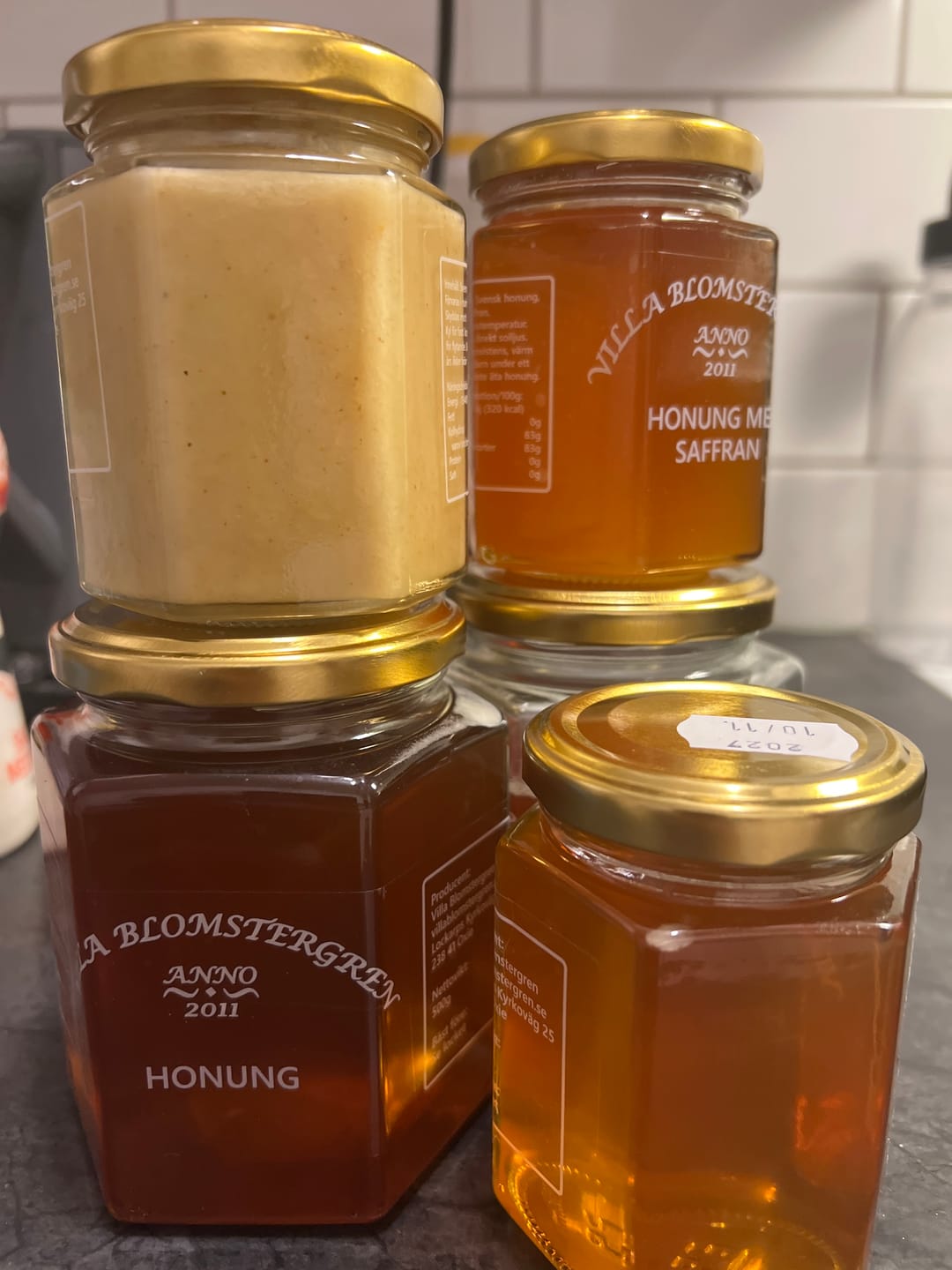 Customer photo review of Vinterns honungspaket – 5 burkar + honungspinne & fri frakt!