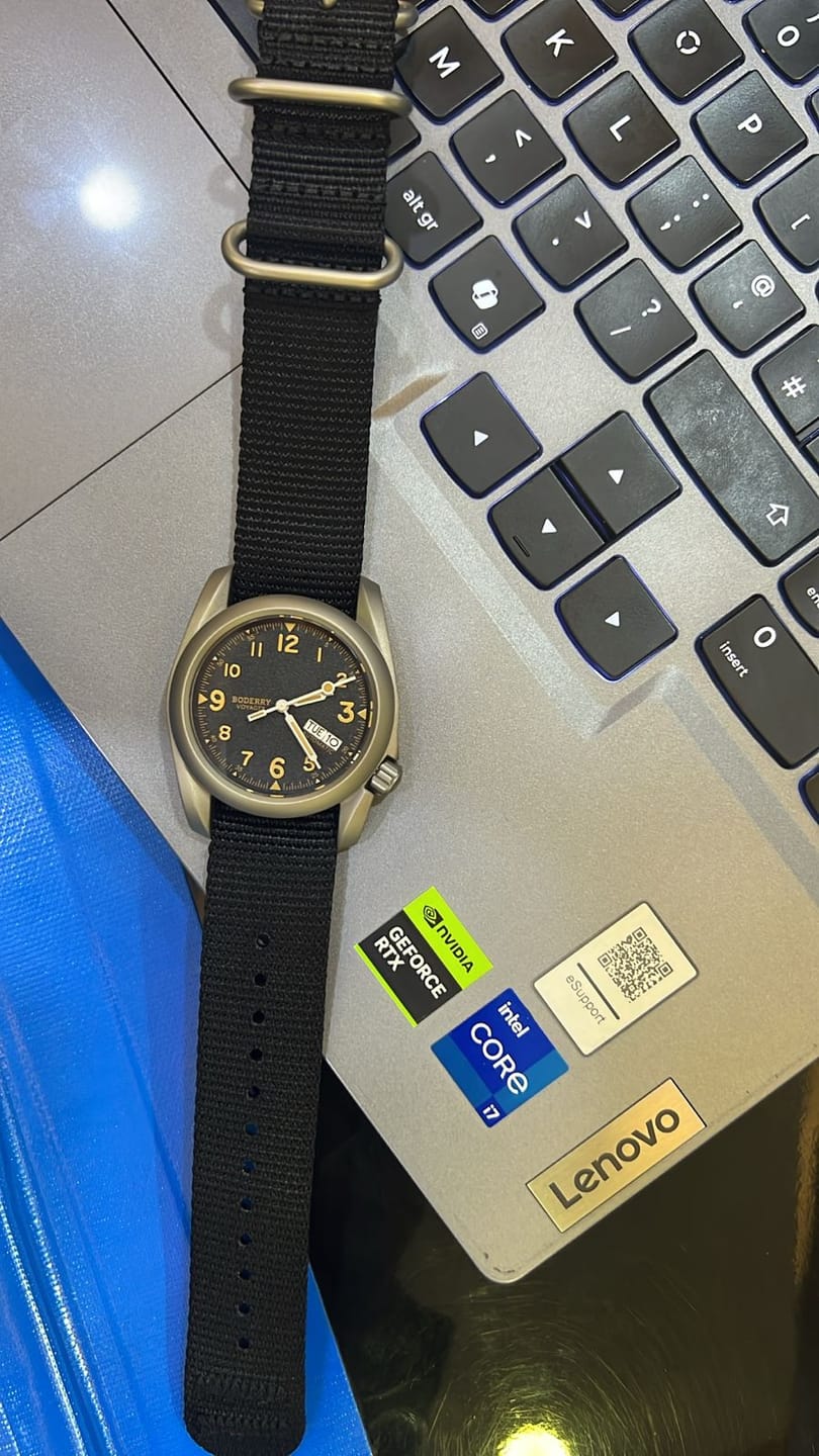 Customer photo review of VOYAGER - 100M Waterproof Titanium Automatic Field Watch | Volcanic Gray-Day,Date