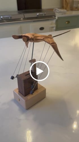 Customer video review of MarinerPoet™ Handcrafted Wooden Manta Ray Automaton