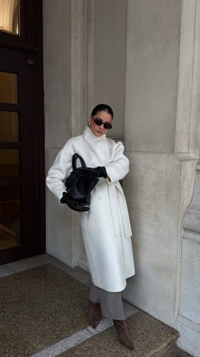 Customer photo review of LILY Platinum Wool Double-Face Coat