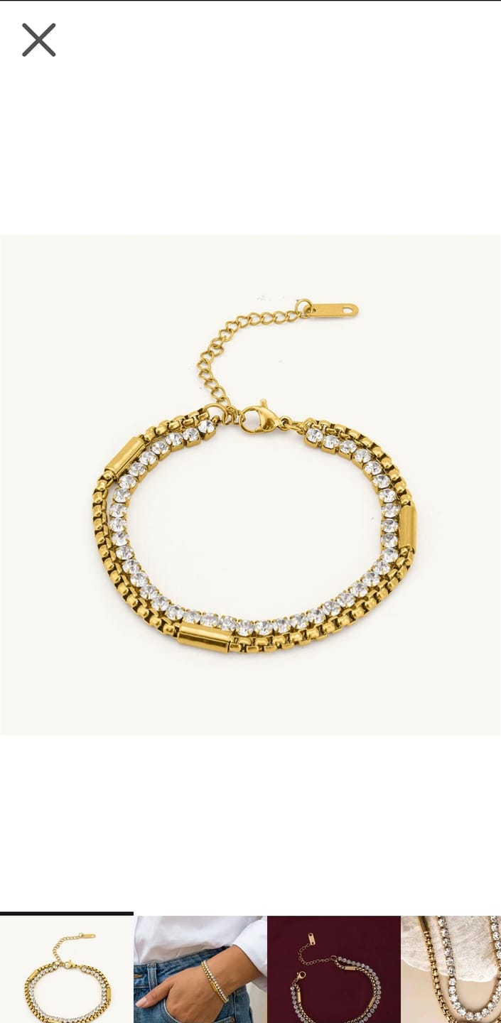Customer photo review of Golden Glamour Layered Bracelet