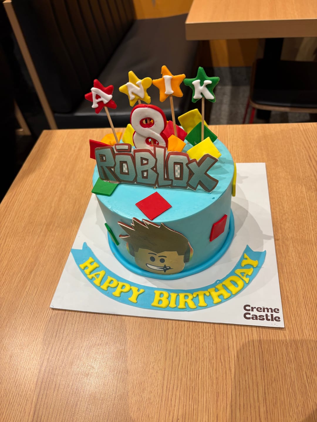 Customer photo review of Roblox Blocks Cake
