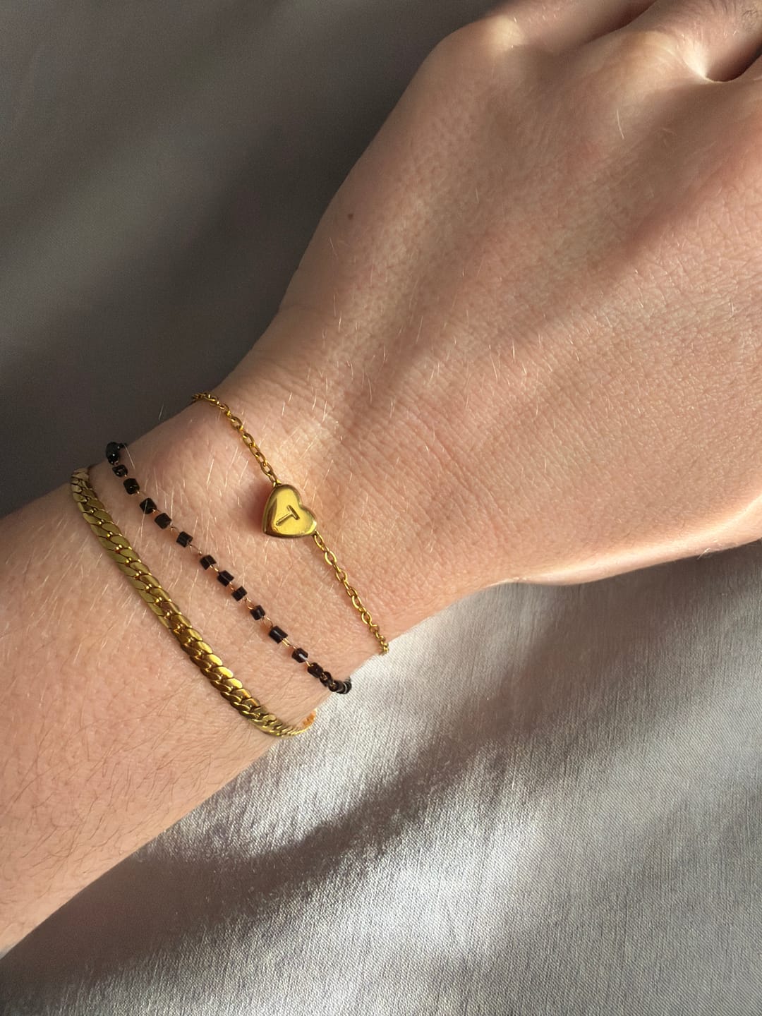 Customer photo review of Letter Heart Bracelet