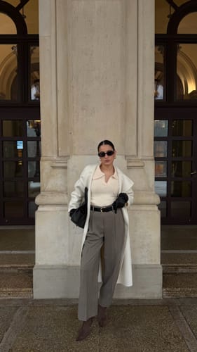 Customer photo review of LILY Tailored Wide-Leg Trousers