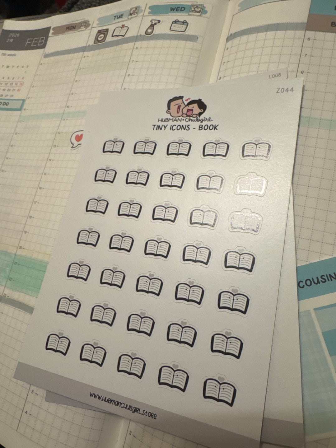 Customer photo review of Tiny Icons - Book Planner Stickers