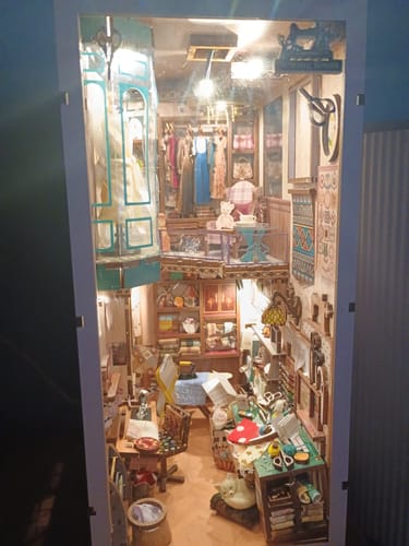 Customer photo review of Sewing Room DIY Wooden Book Nook Shelf Insert