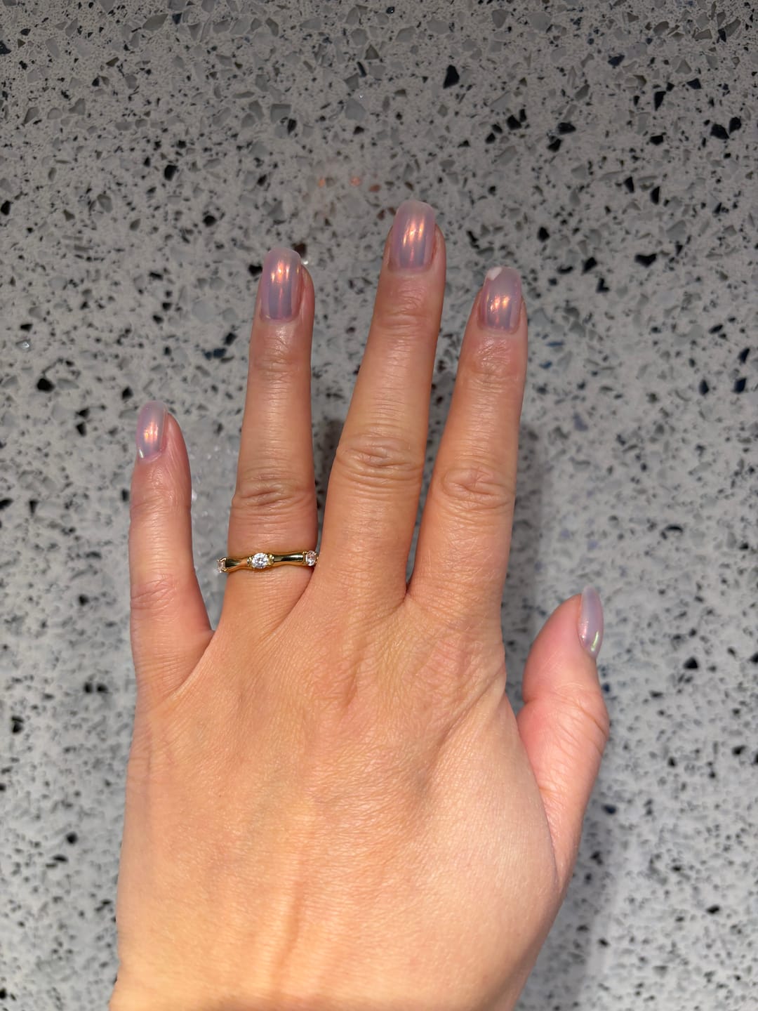 Customer photo review of Bamboo Ring With Stones