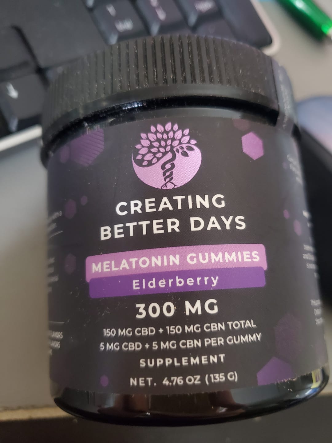 Customer photo review of Elderberry Melatonin CBD + CBN Gummies 300 MG