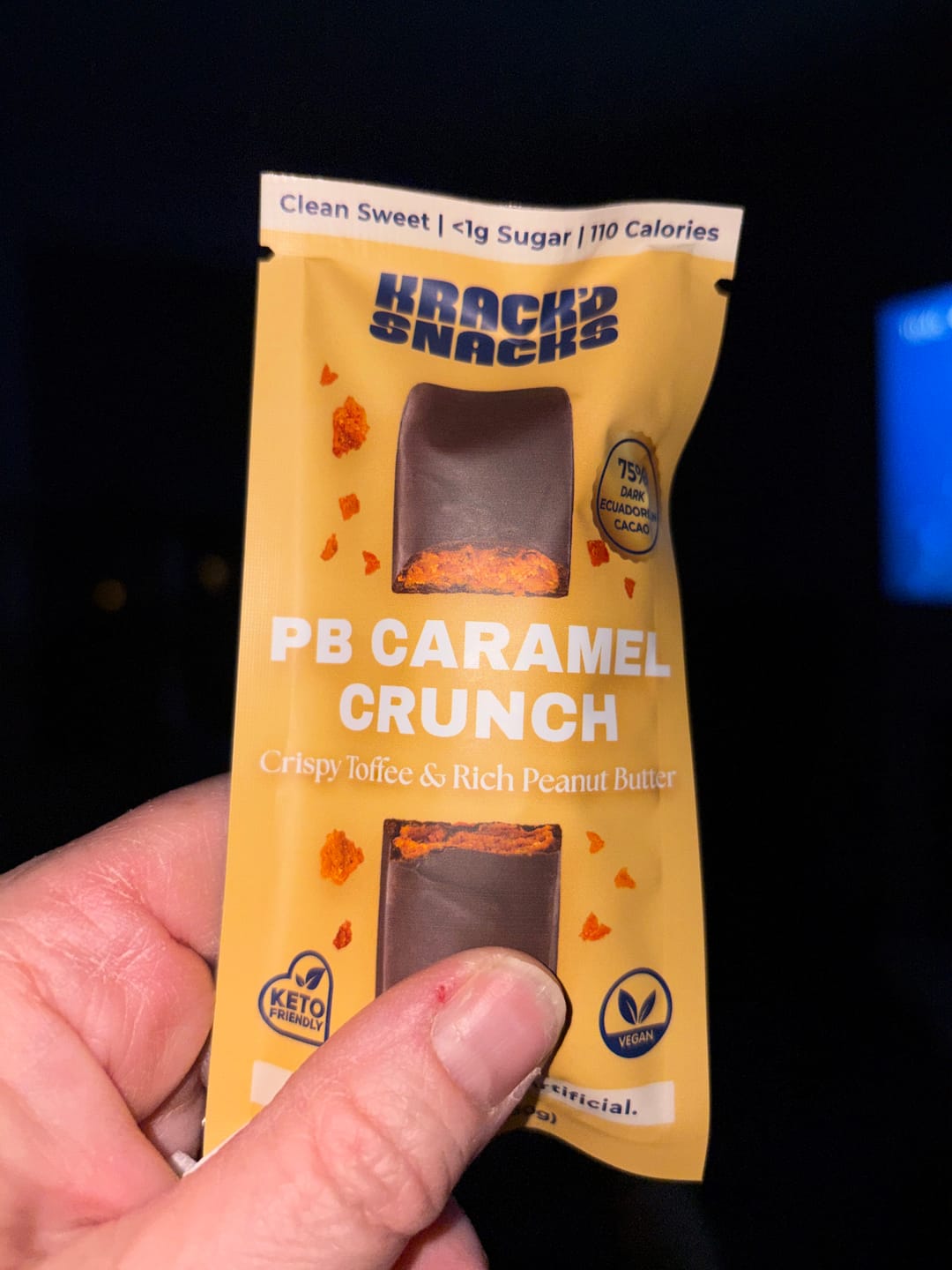 Customer photo review of Dark Chocolate Peanut Butter Caramel Crunch