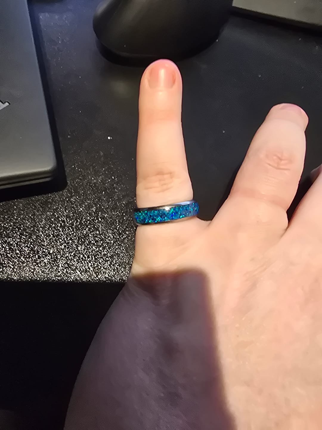 Customer photo review of The Blue Opal Wonder Ring Set