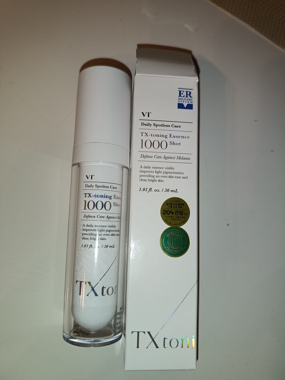 Customer photo review of Kapsulu esence pigmentācijas plankumu novēršanai VT Cosmetics TX-Toning Essence 1000 Shot
