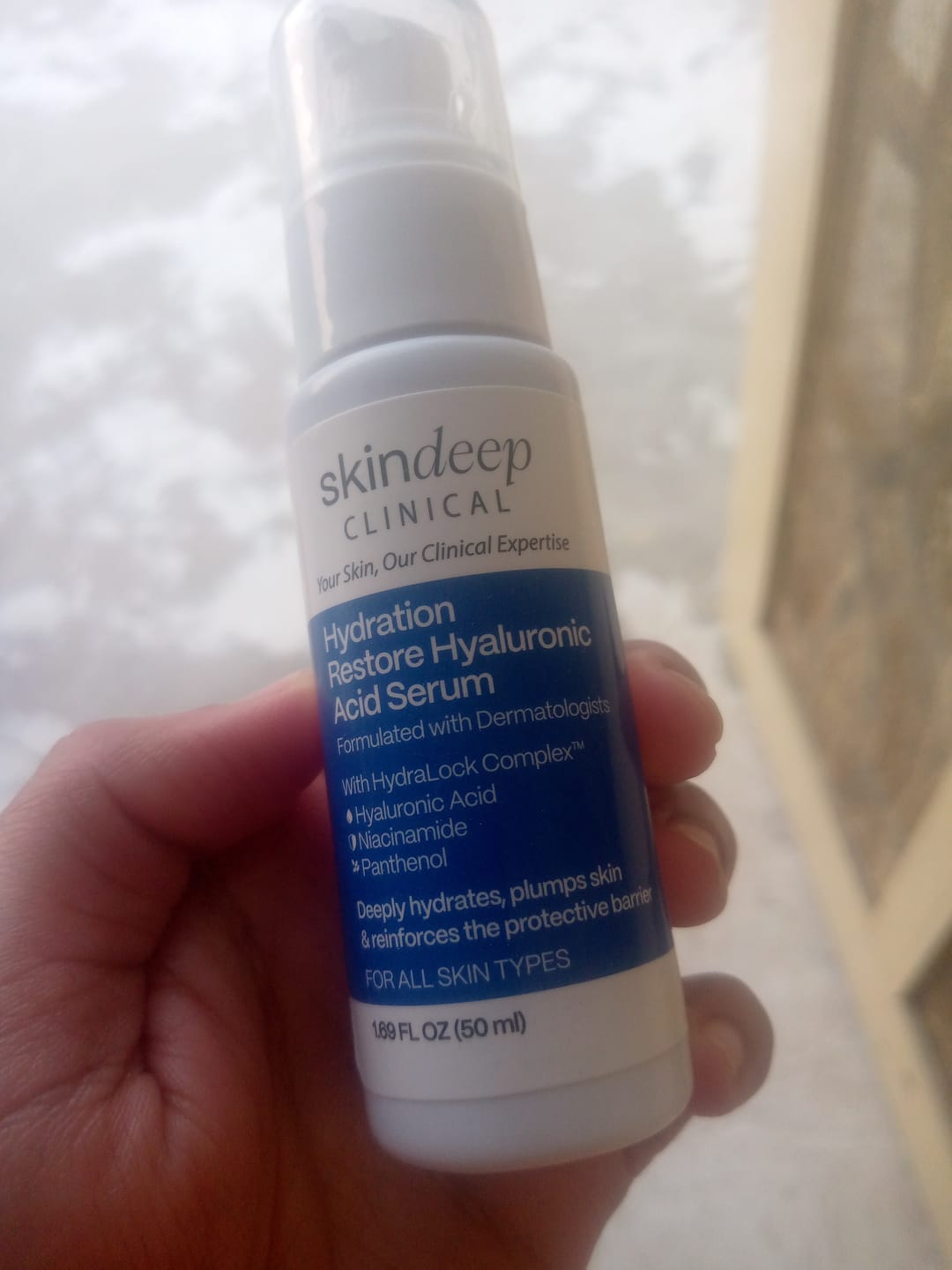 Customer photo review of Hydration Restore Hyaluronic Acid Serum