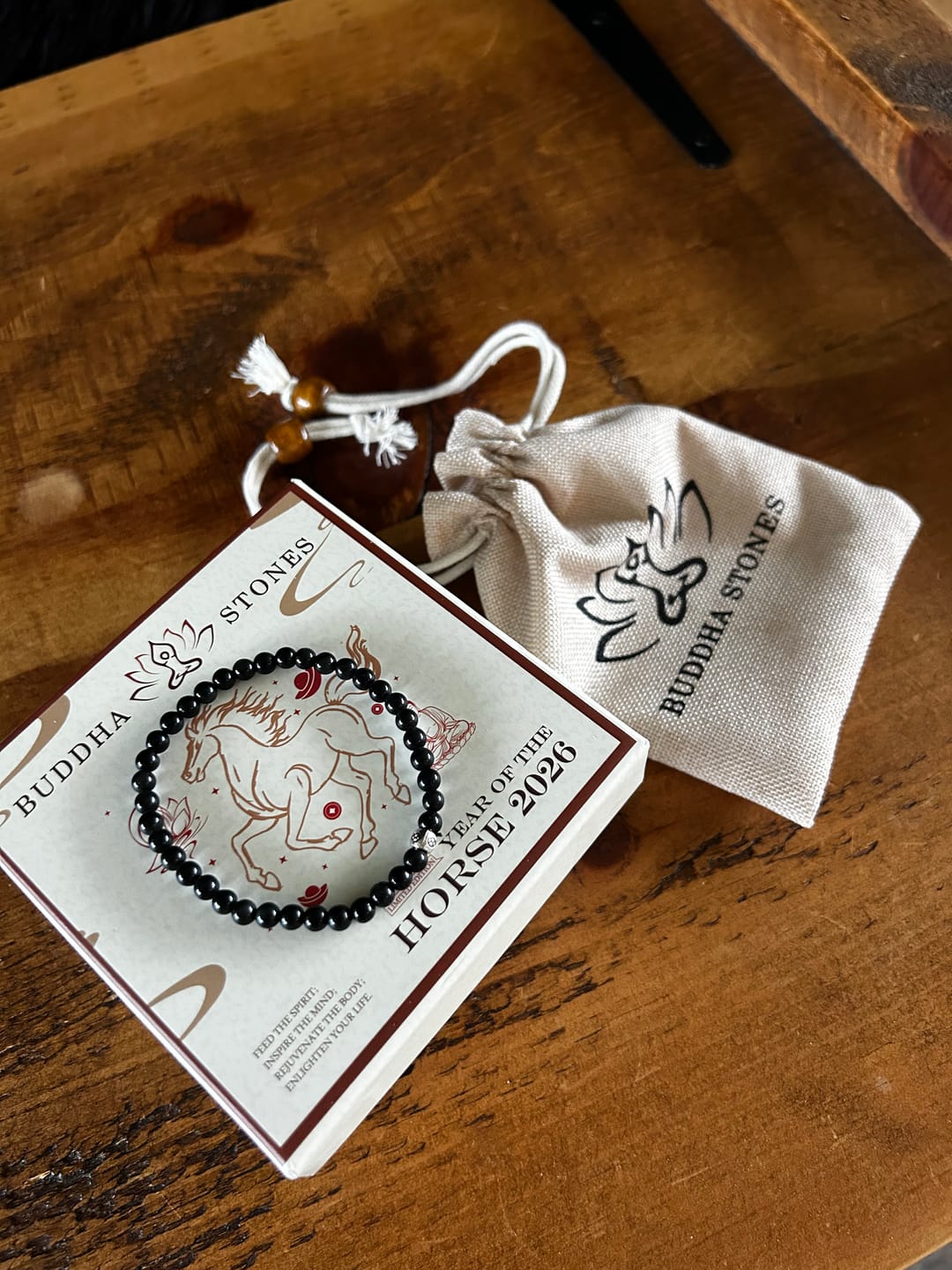 Customer photo review of Buddha Stones Natural Black Obsidian Smoky Quartz Purification Strength Bracelet