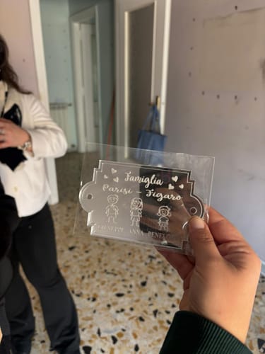 Customer photo review of Fuoriporta Personalizzato con Nomi della Famiglia in Plexiglass