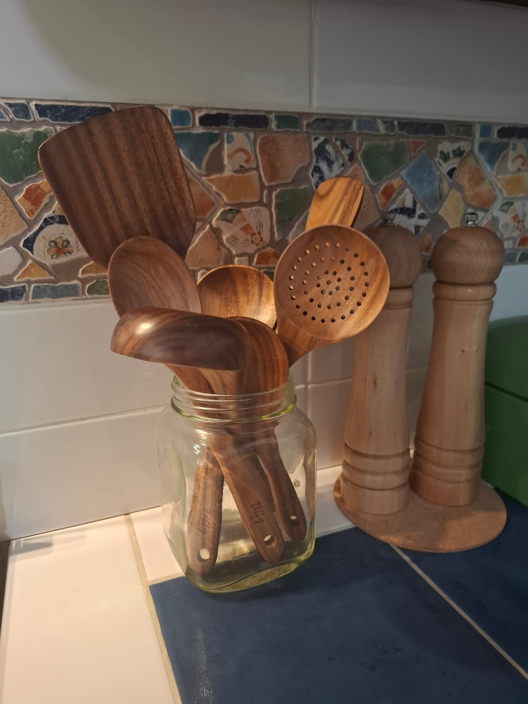 Customer photo review of Teak Wooden Utensil Set