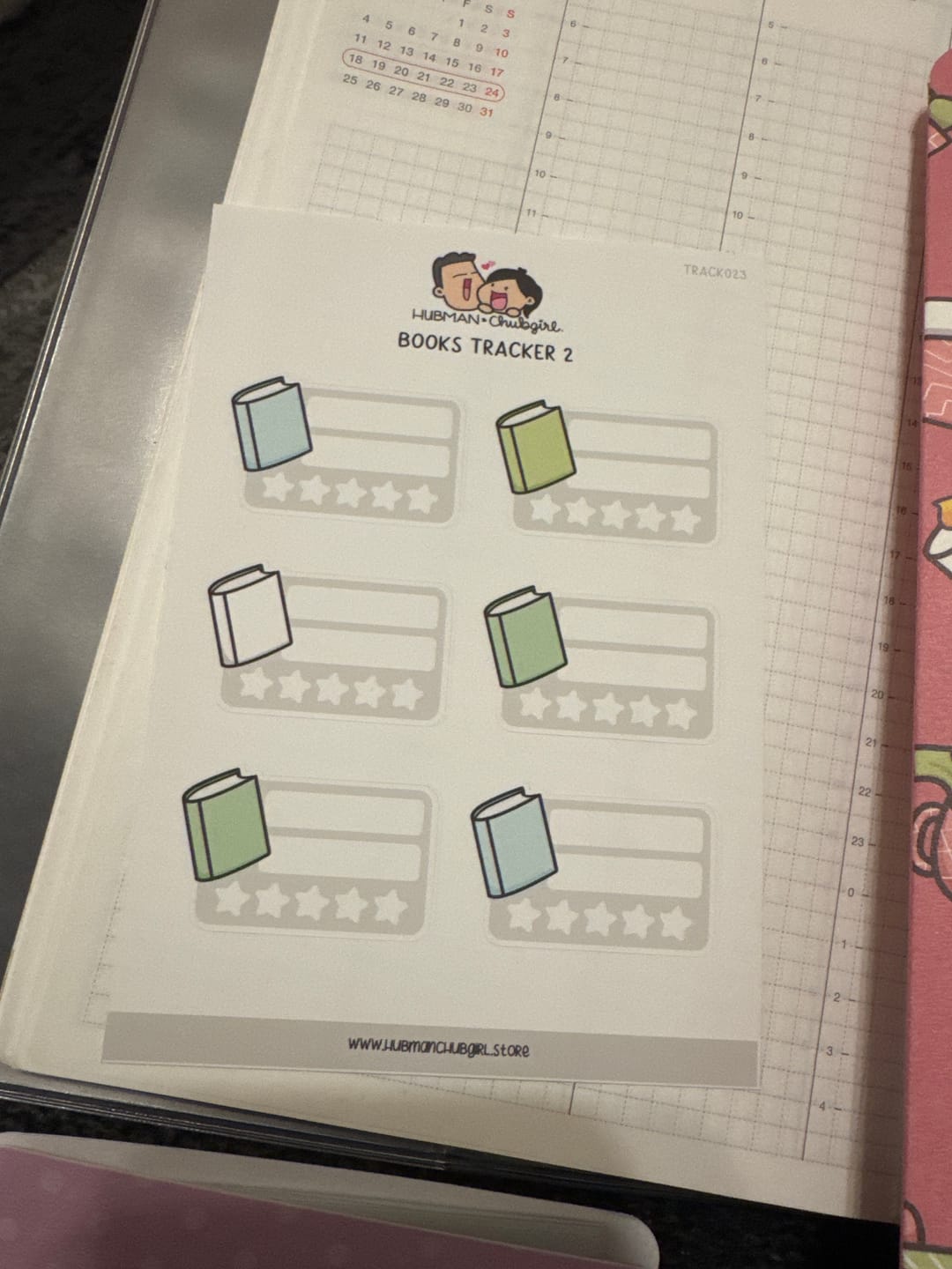 Customer photo review of Books 2 Tracker Planner Stickers