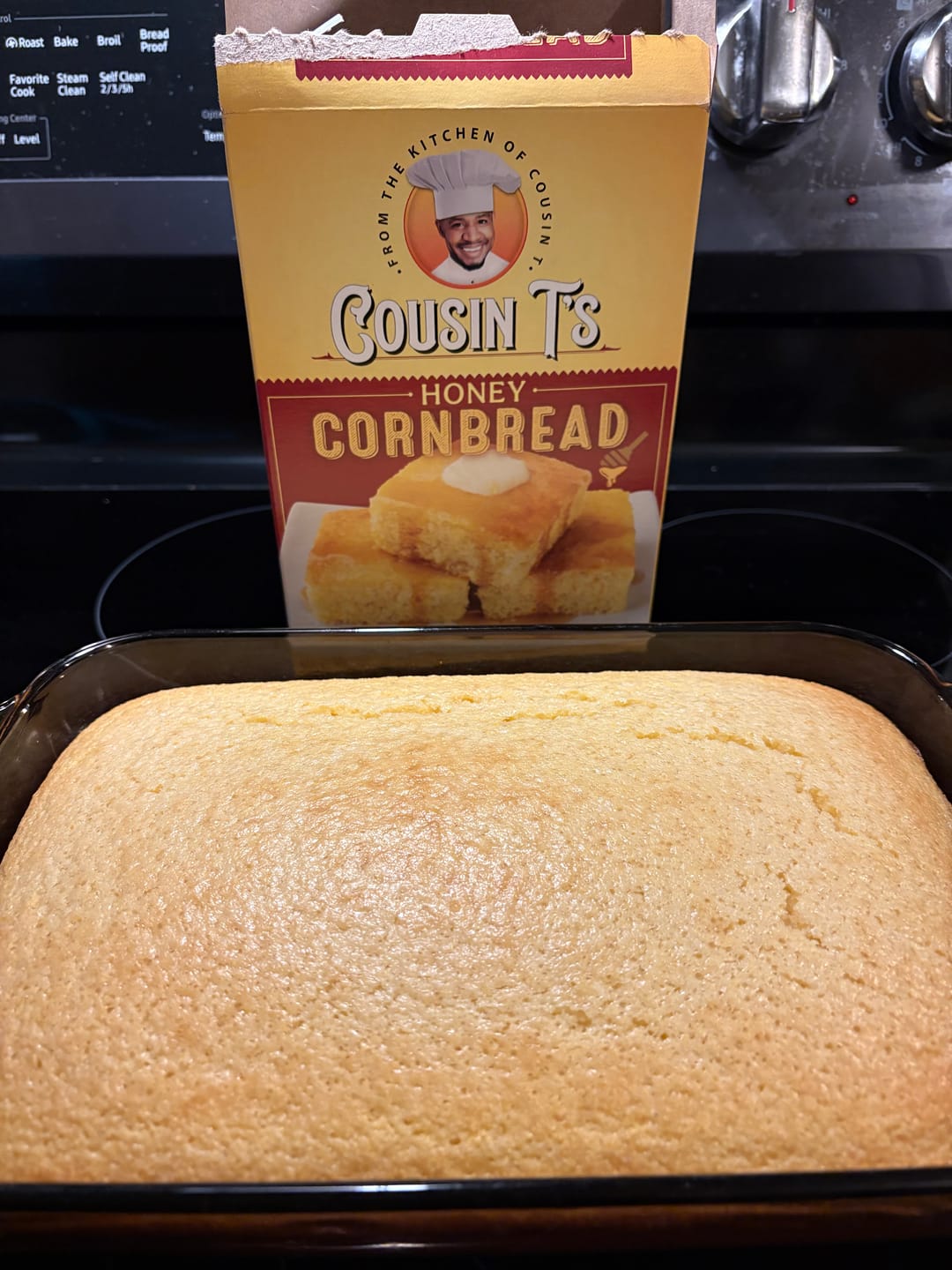 Customer photo review of Cousin T's Gourmet Honey Cornbread Mix
