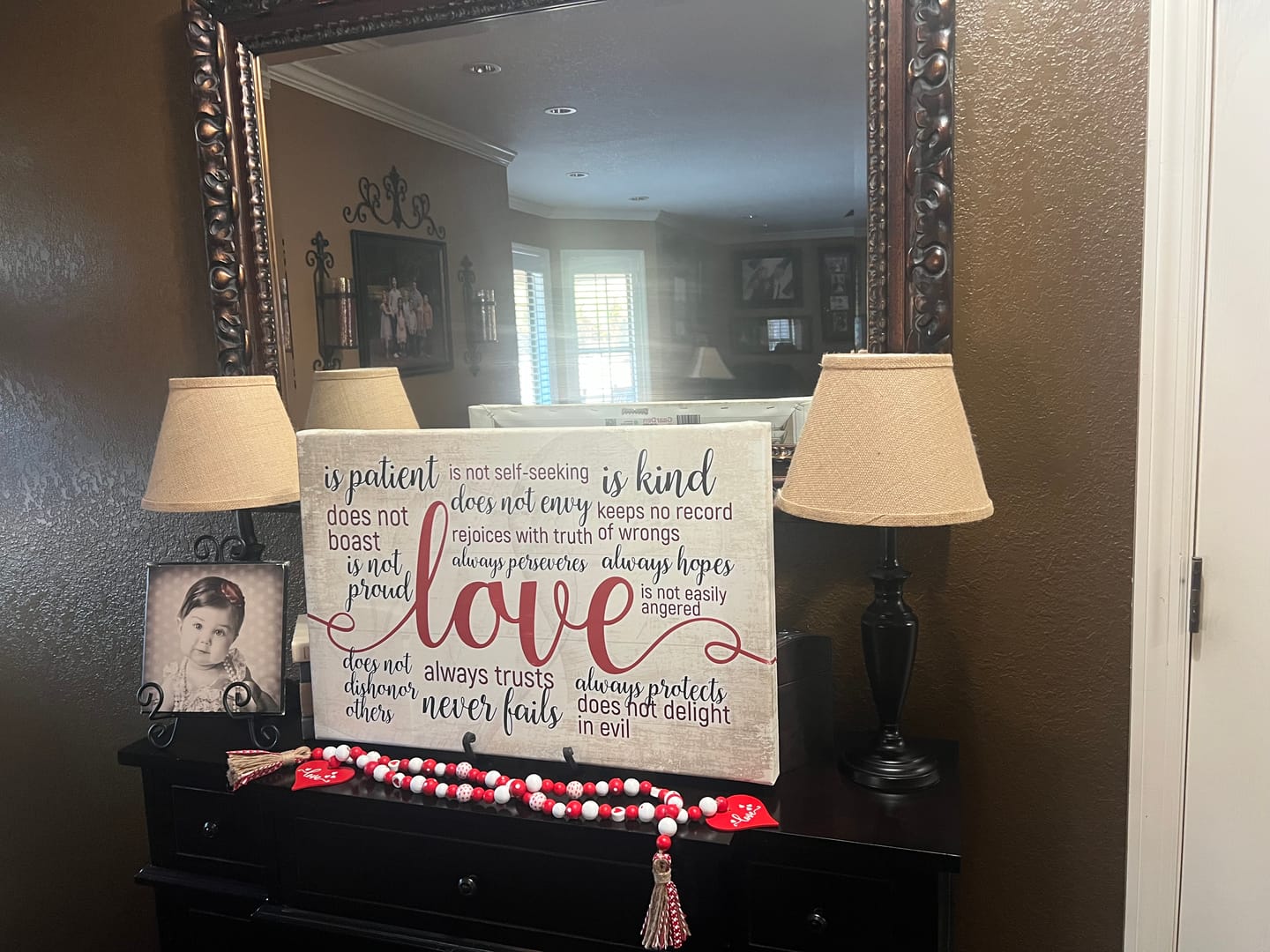 Customer photo review of "Love Is Patient ... Love Is Kind" Premium Canvas