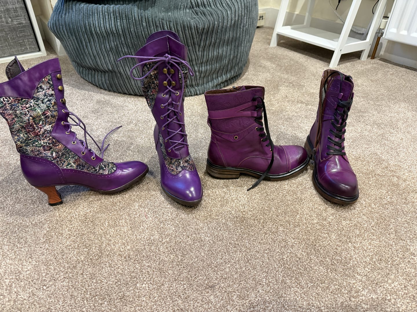 Customer photo review of Comfortable Genuine Leather Laces Zipper Ankle Boots