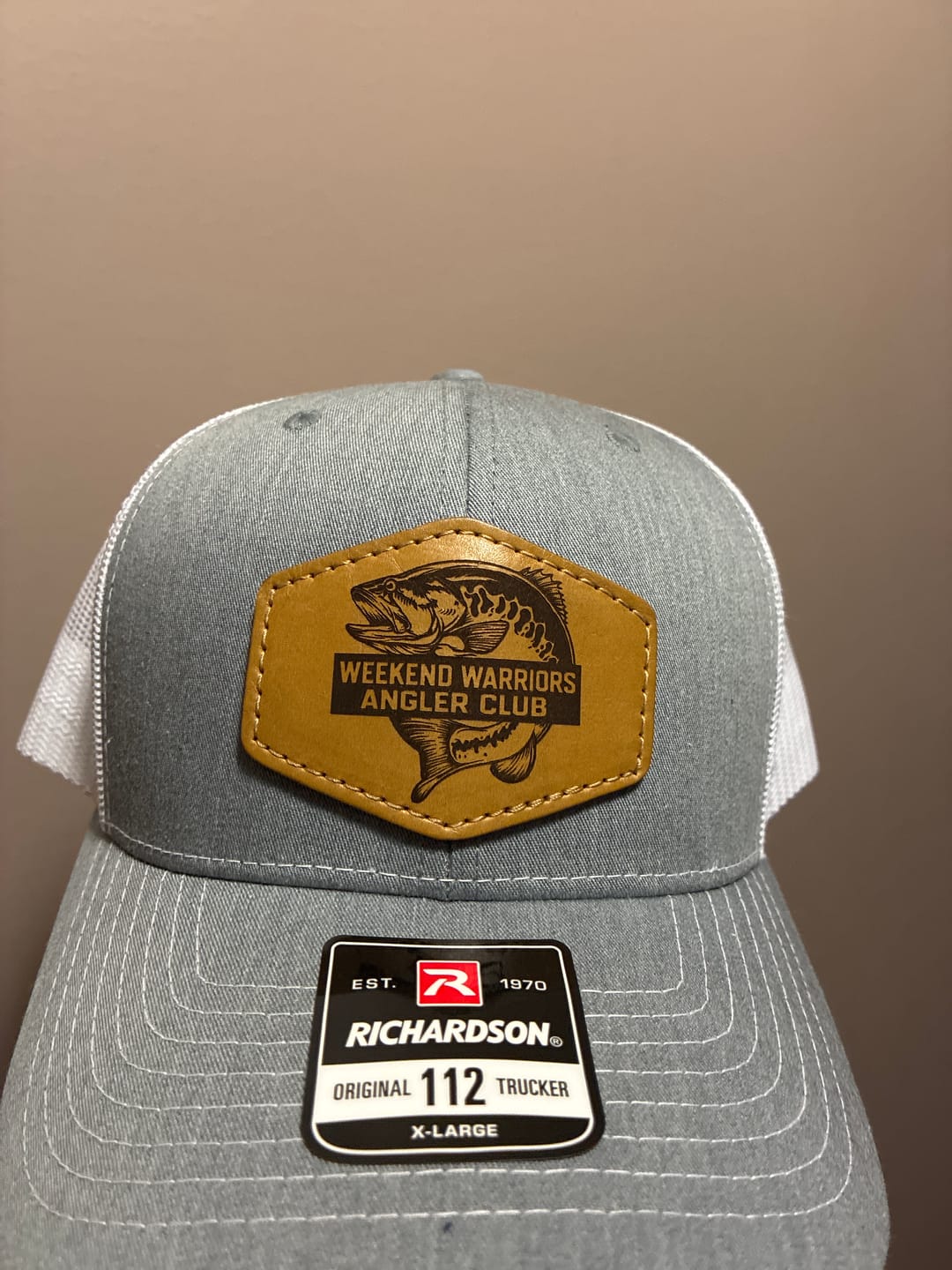 Customer photo review of Richardson 112XL Custom Leather Patch Hat