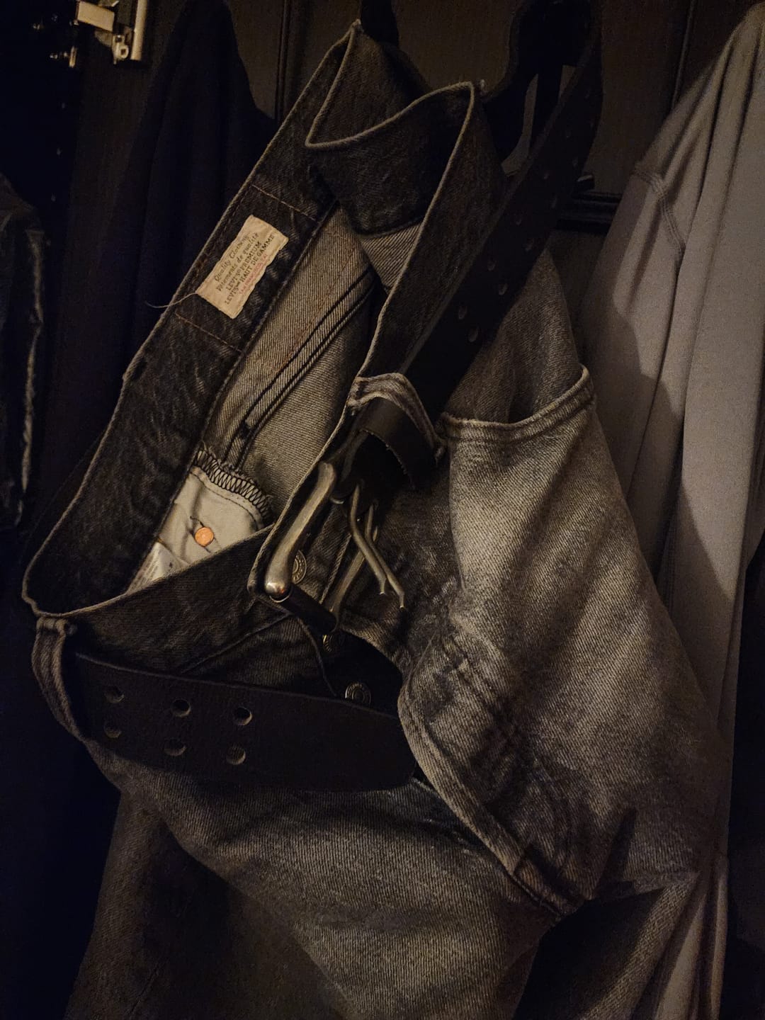 Customer photo review of Black Double Hole Full Grain Leather Belt