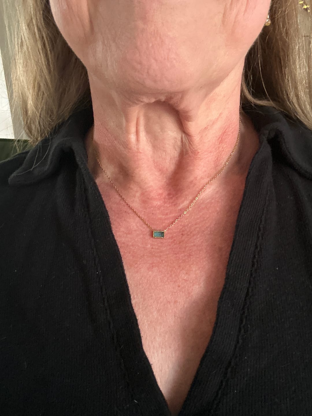 Customer photo review of Baguette Birthstone Necklace