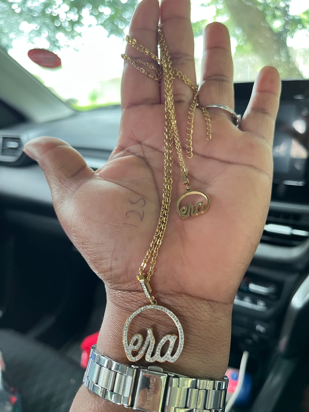 Customer photo review of Gold Precious Logo Necklace