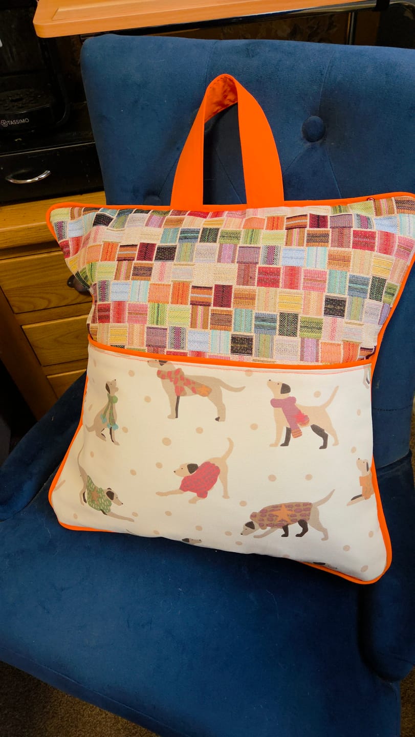 Customer photo review of Dapper Dogs Cotton Furnishing Fabric