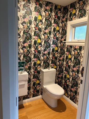 Customer photo review of Alata - Floral Trellis Wallpaper - Beige - Discontinuing