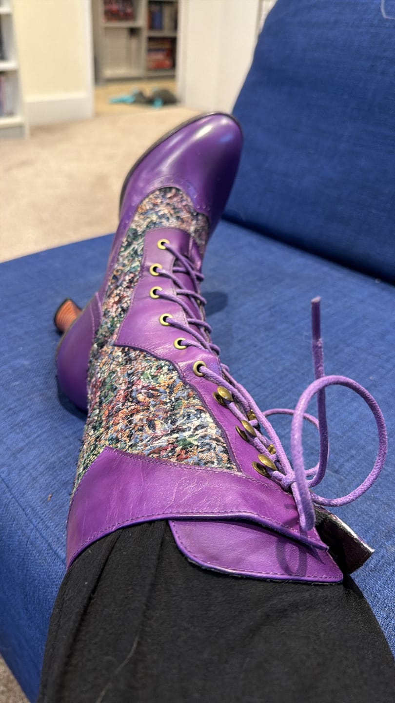 Customer photo review of Victorian Elegance Mid-Calf Boots