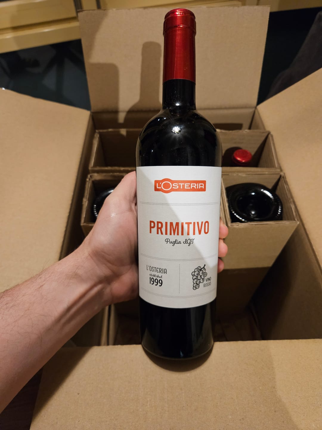 Customer photo review of L'Osteria Primitivo Puglia, 6 Fl. | alc. 13%