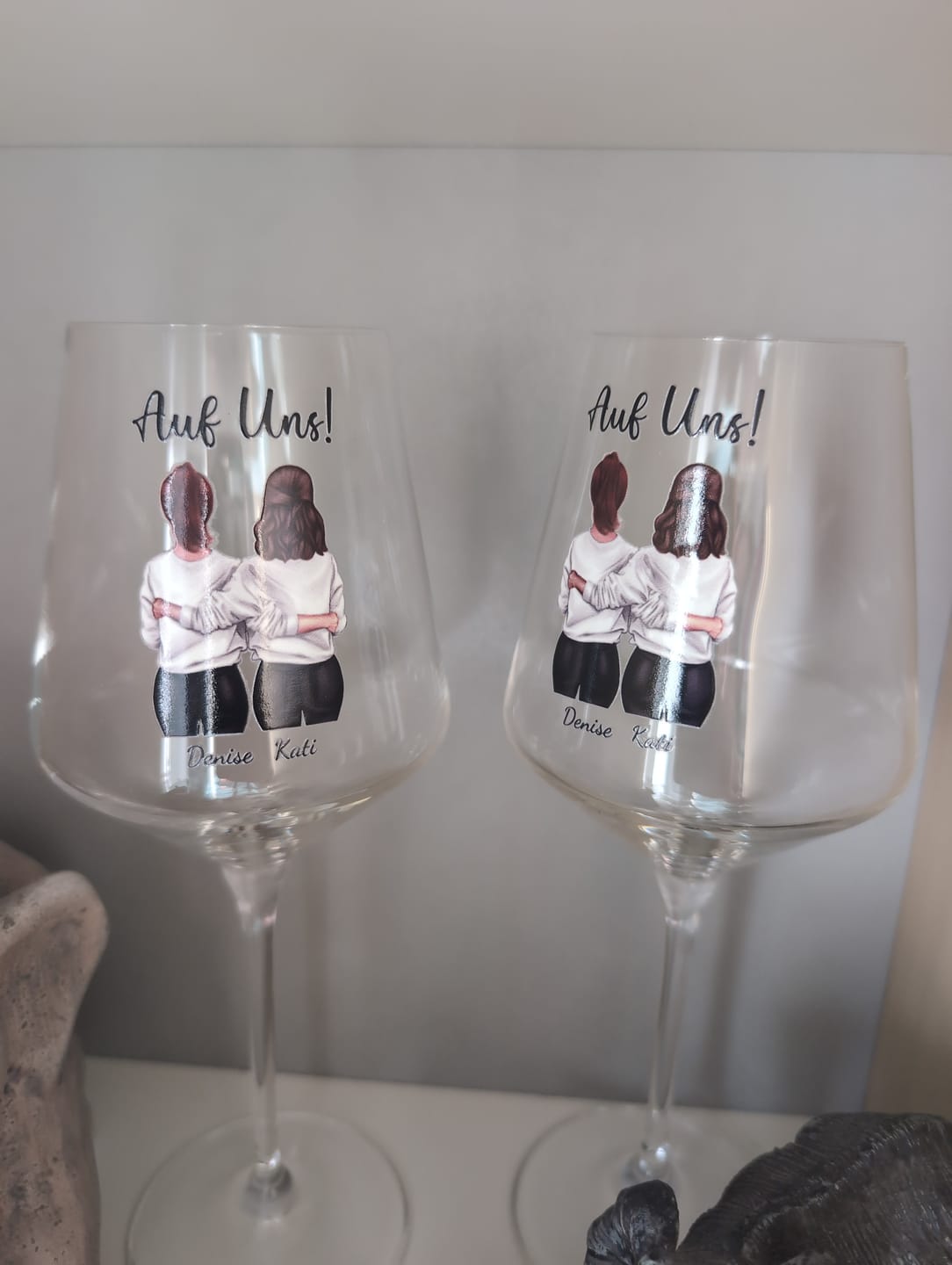 Customer photo review of Jeden Tag - Personalisiertes Weinglas für Paare zum Valentinstag