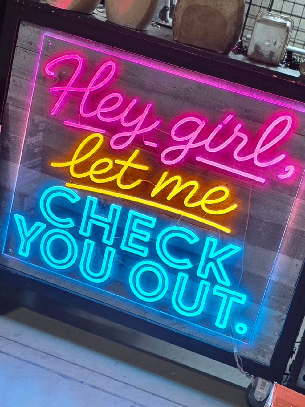Customer photo review of Lighted Boutique Sign  | Neon Sign for Boutique