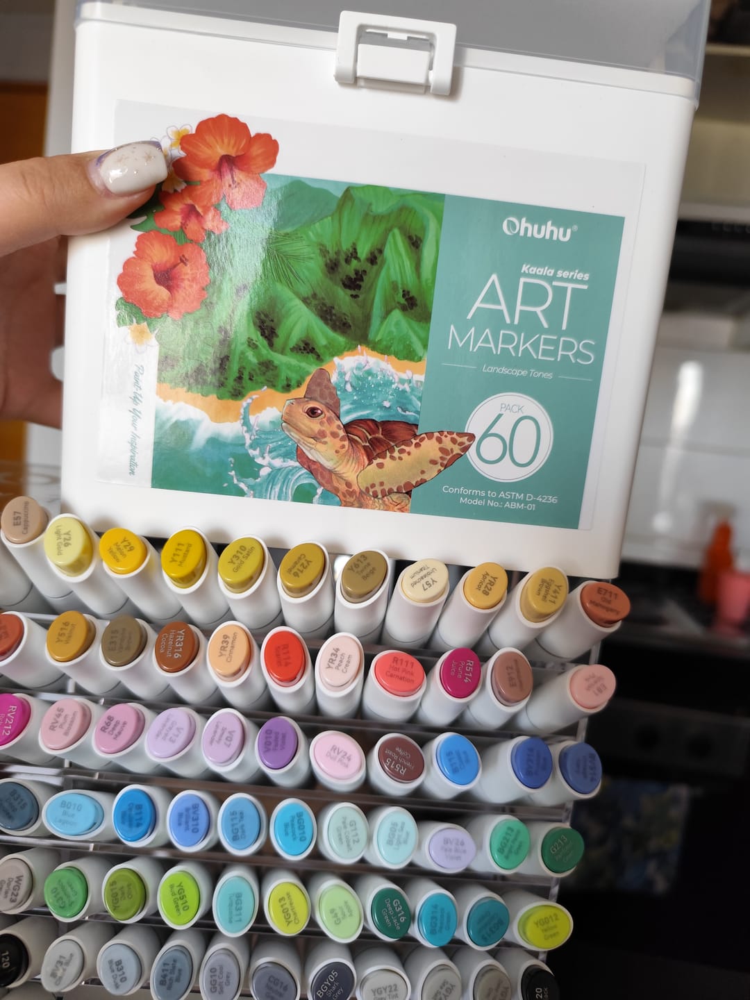 Customer photo review of Ohuhu - Set 60 Marcadores al Alcohol Kaala Landscape Tones Fina y Biselada