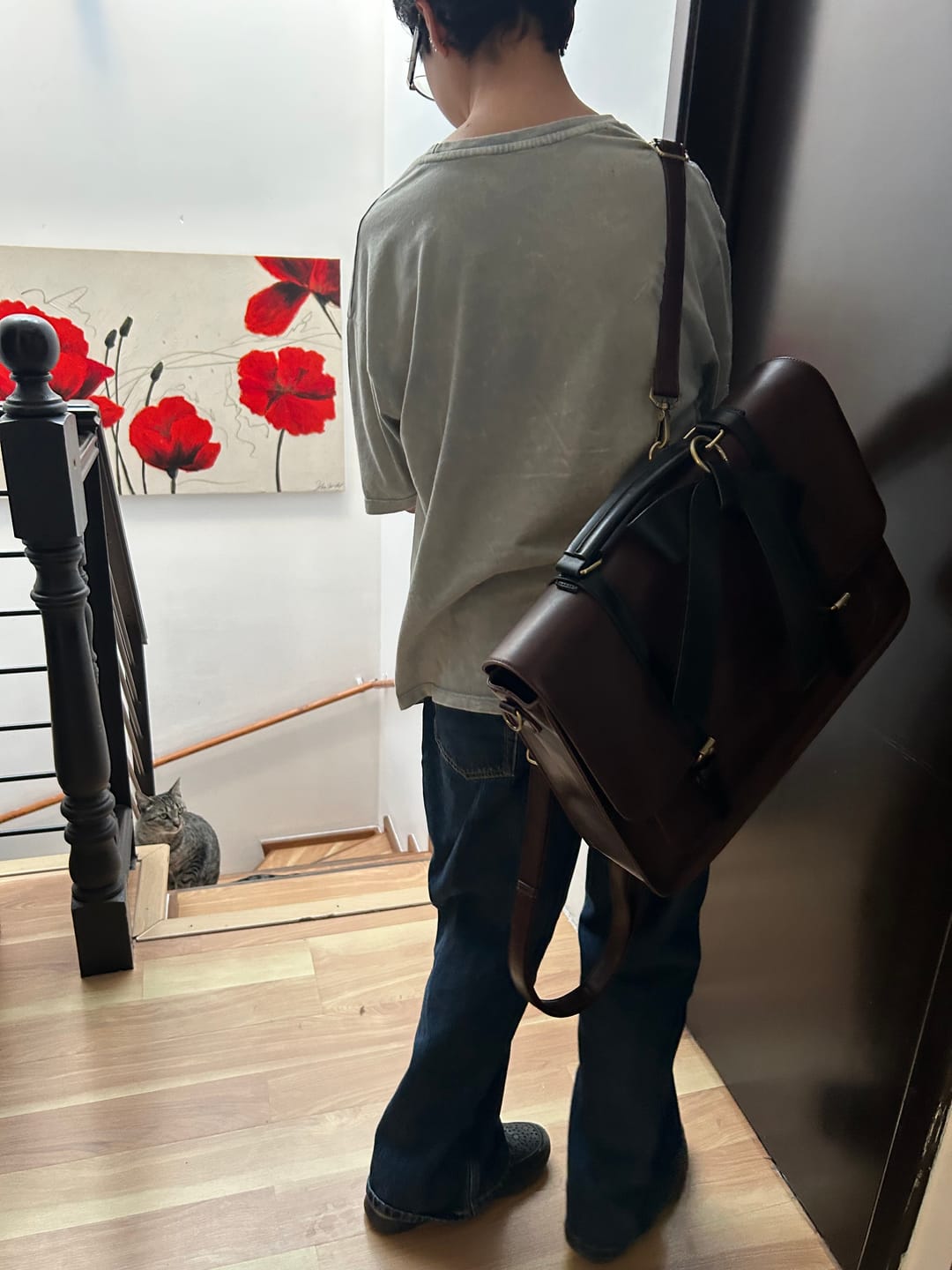 Customer photo review of Cocoa Truffle Ecosusi Classic Bow Briefcase
