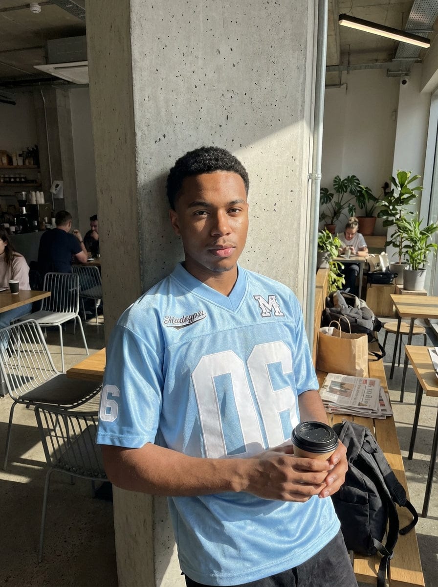 Customer photo review of Jersey Loose Satin 06 Stitching Sports T-Shirt