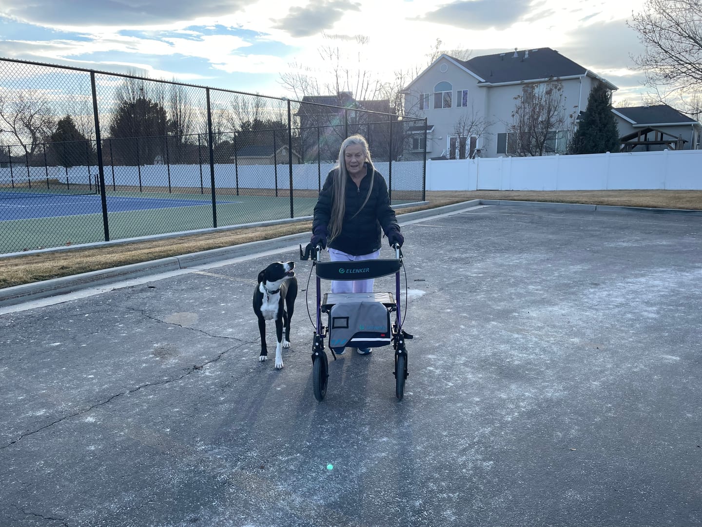 Customer photo review of HFK-9210KDB All Terrain Dual-Brake Rollator Walker 12" Wheels