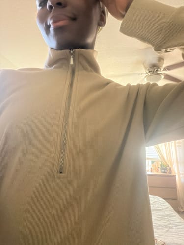 Customer photo review of Velour Knit Top - Sandstone S