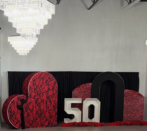 Customer photo review of 3D 8x8ft Double Layer Side Laying Heart for Party Decor Backdrop Stand