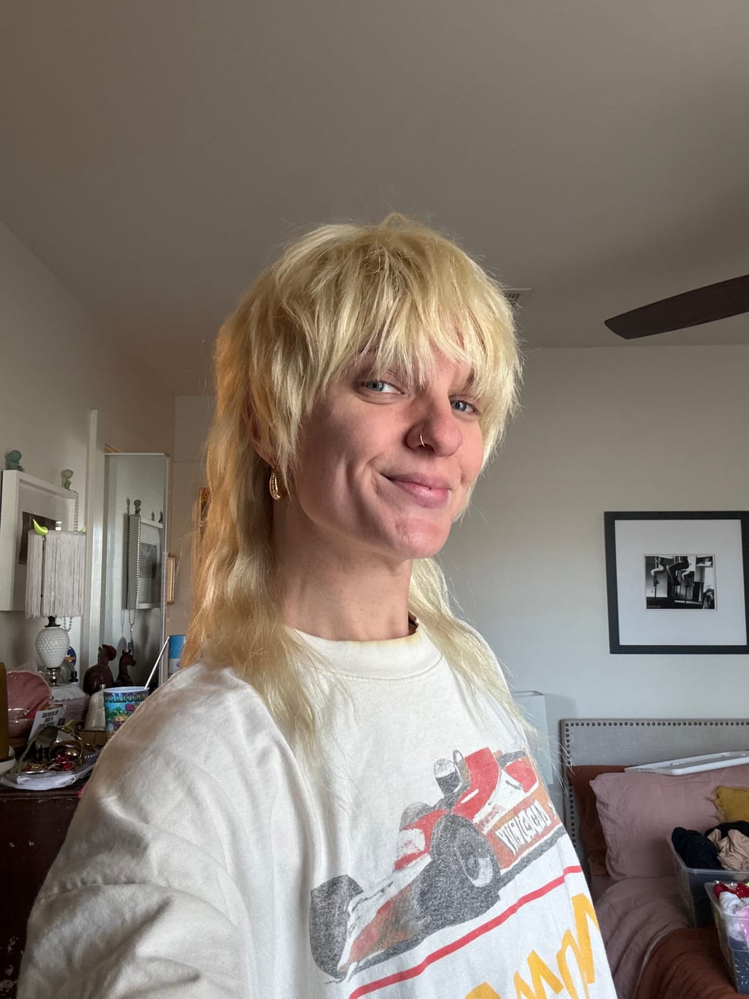 Customer photo review of Luvwin Pixie Cut Wigs Glueless Mullet Wigs With Bangs For Black Women
