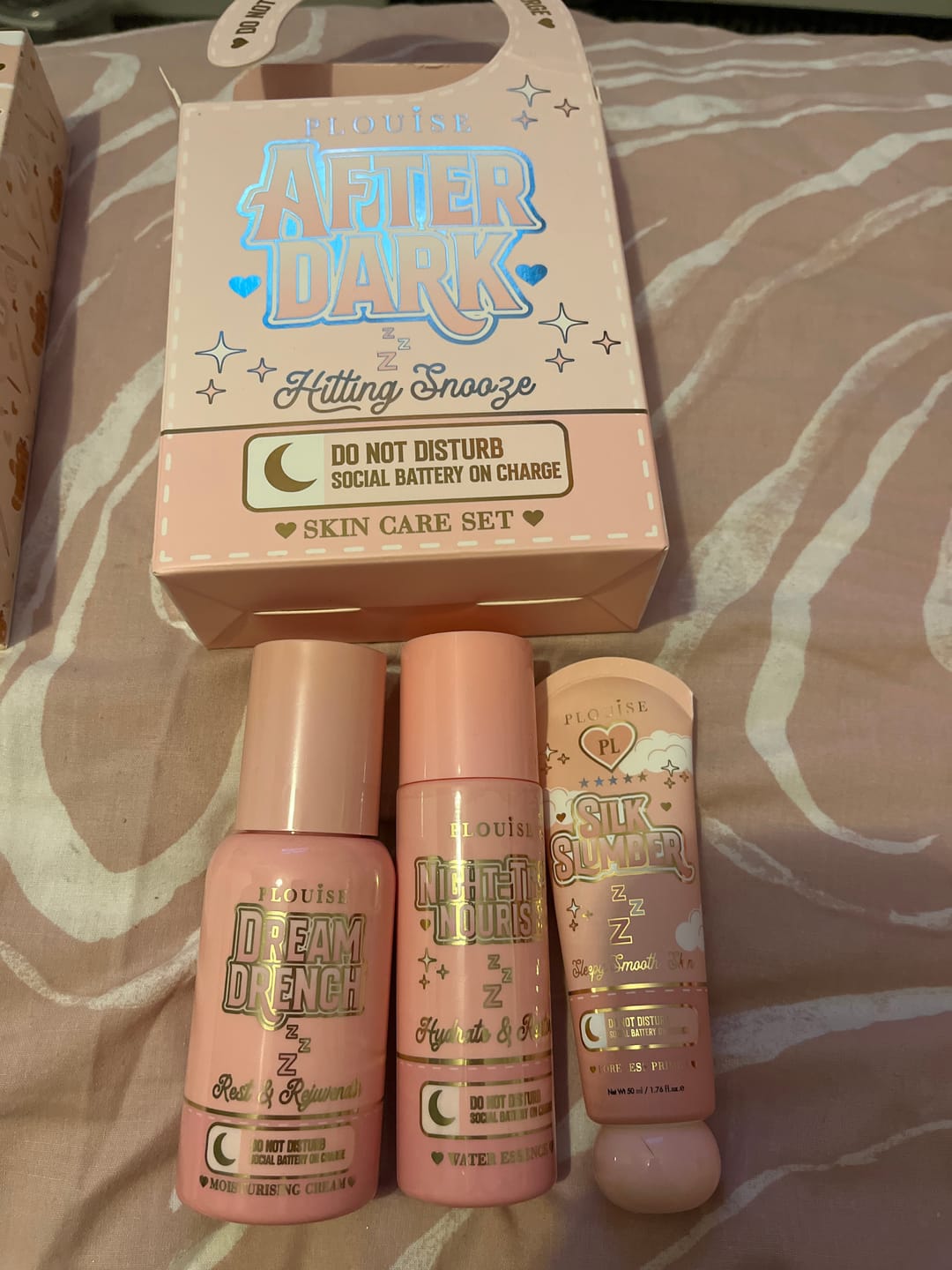 Customer photo review of After Dark - Hitting Snooze Nighttime Skincare Set