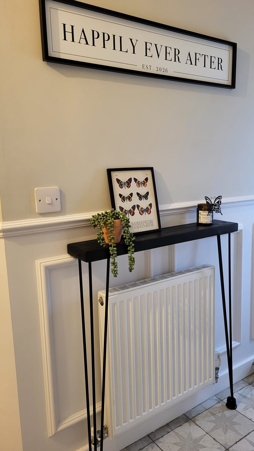 Customer photo review of Console Table 15cm Depth | Hairpin Leg