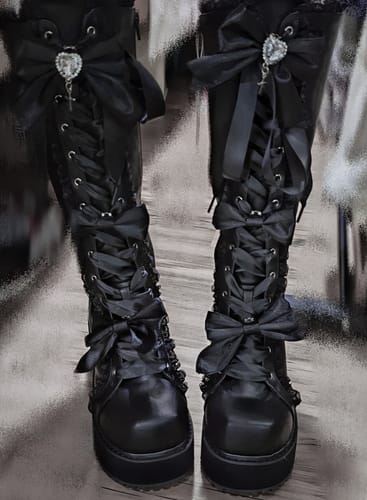 Customer photo review of Subculture punk style long boots