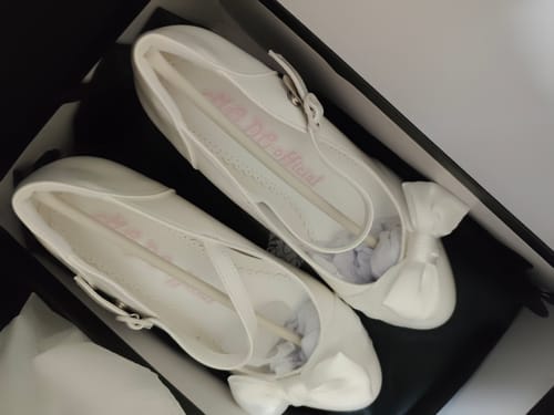 Customer photo review of Original Lolita-style faux satin leather high heels