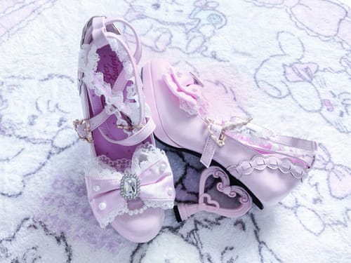 Customer photo review of Lace Bow Crystal High Heels