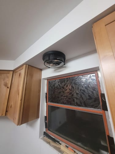 Customer photo review of Farmhouse Round Glass Flush Mount