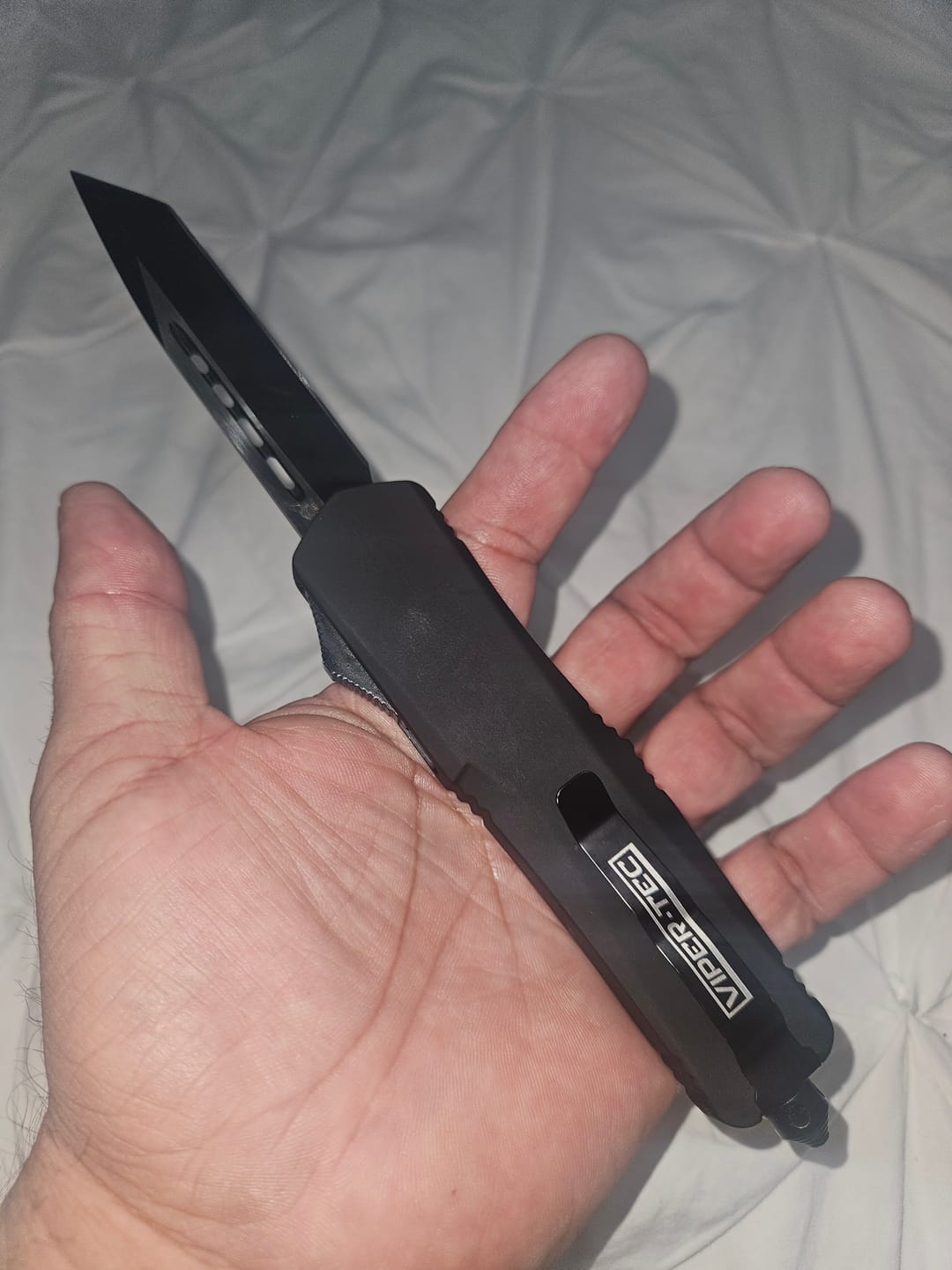 Customer photo review of Black Ghost OTF Knife (Multiple Blade Styles Available)