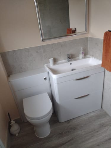 Customer photo review of Pride 1350mm 2-Drawer Vanity & WC Combination Unit Set - White Gloss