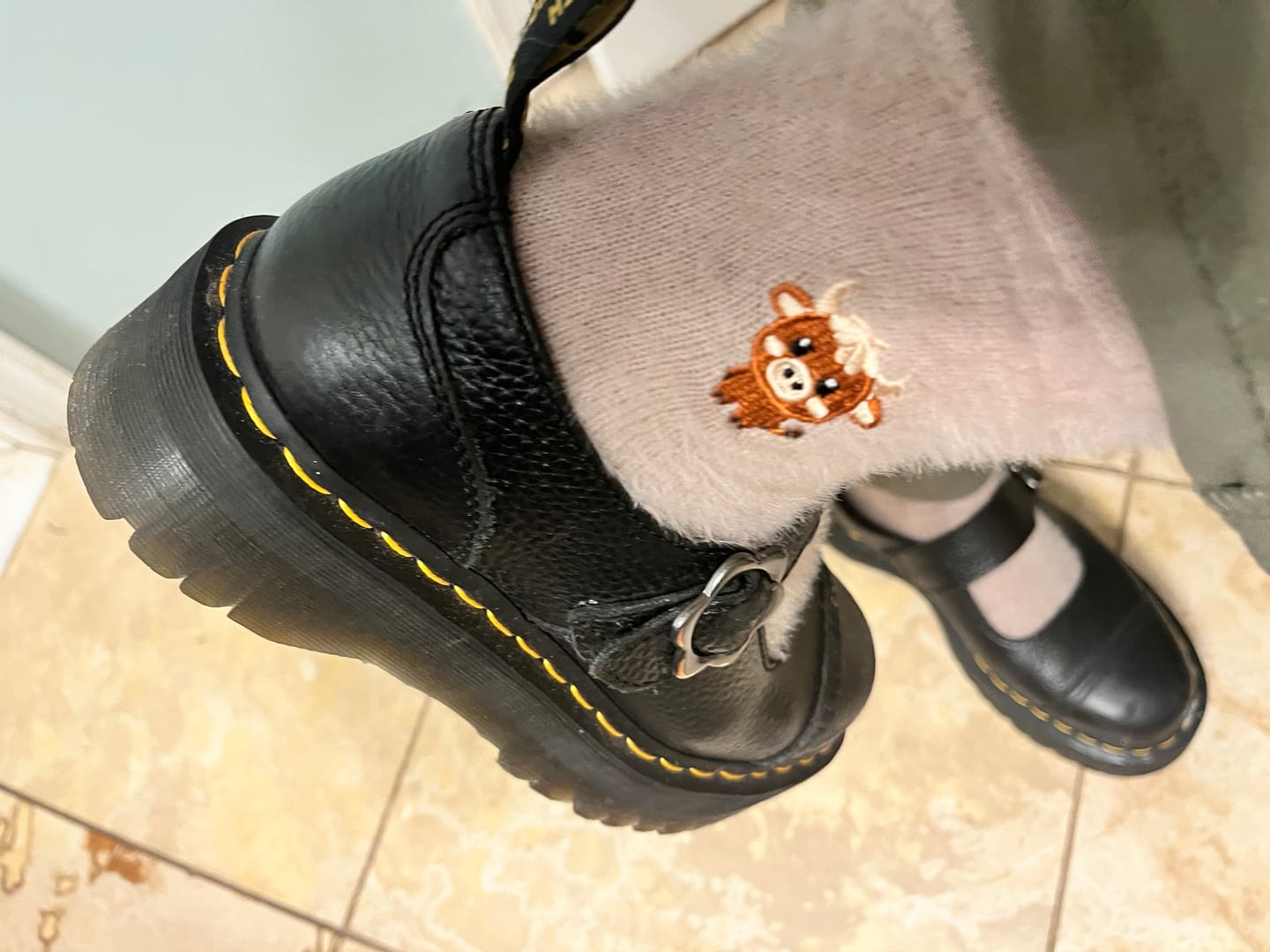 Customer photo review of Fuzzy Cow Socks Pack